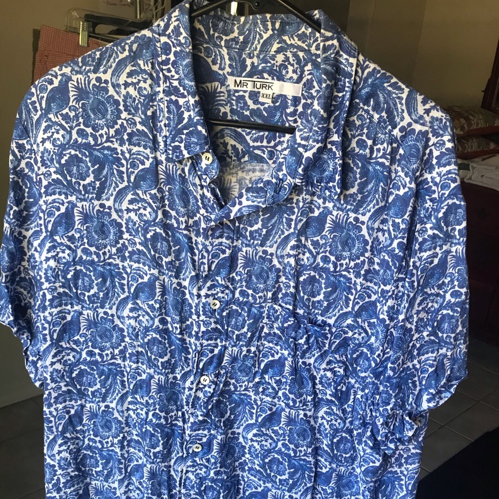 Blue patterned Mr. Turk button down